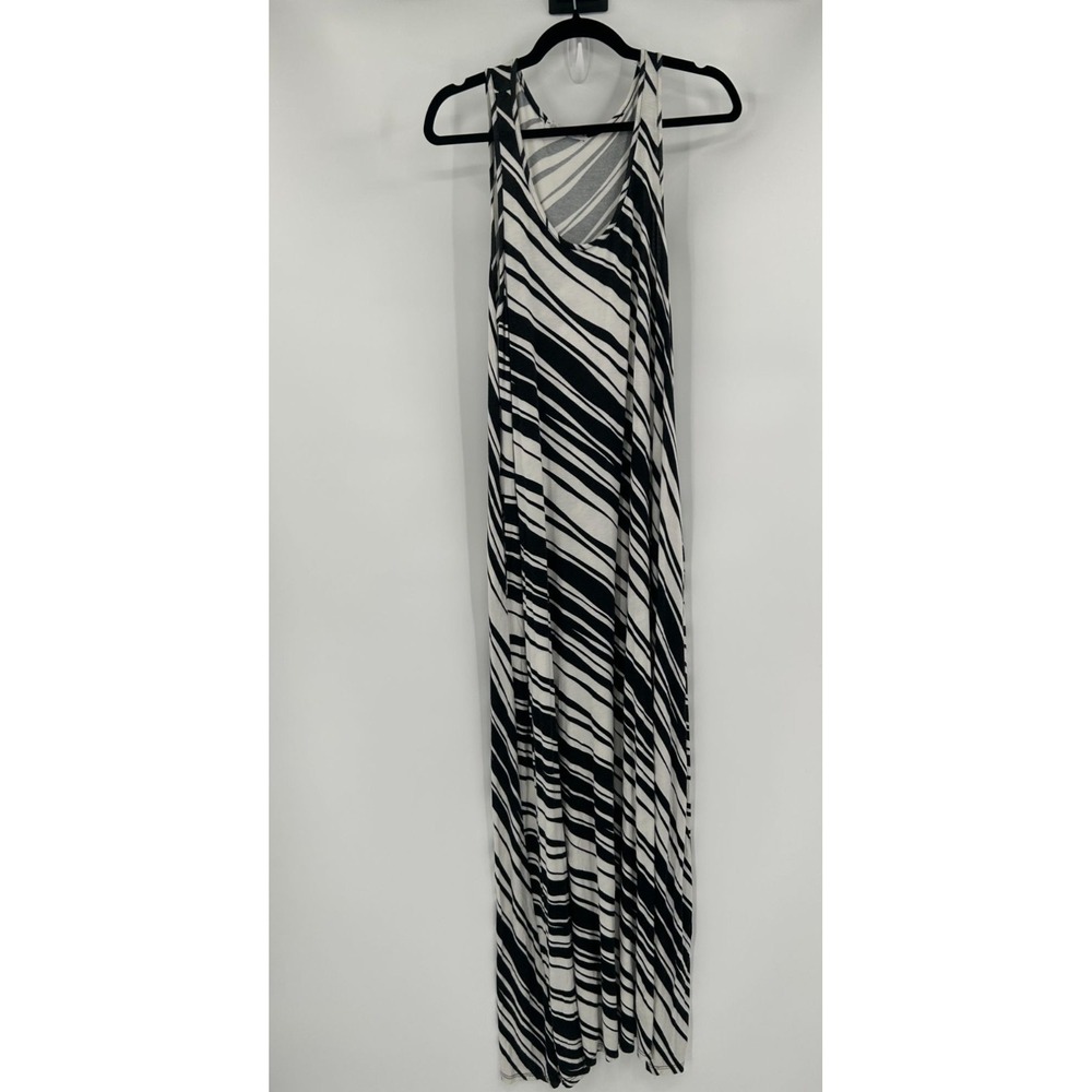 VeVeret Womens Striped Sleeveless Maxi Dress Size L Black & White